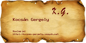 Kocsán Gergely névjegykártya