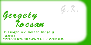 gergely kocsan business card
