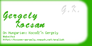 gergely kocsan business card